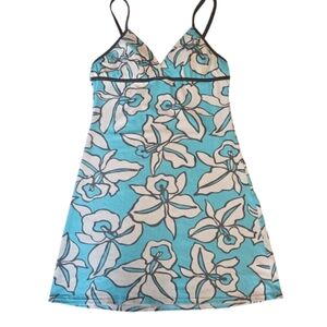 Banana Moon Floral Blue/White Mini Slip Beach Dress Size Medium